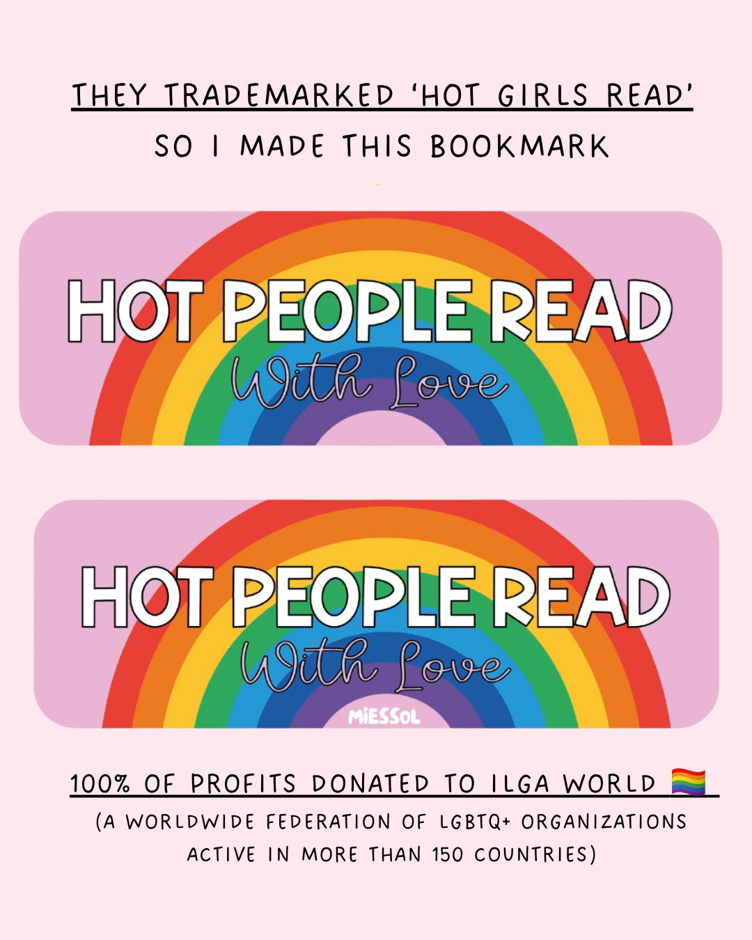 Hot People Read Bookmark 100% profit donated to ILGA World.