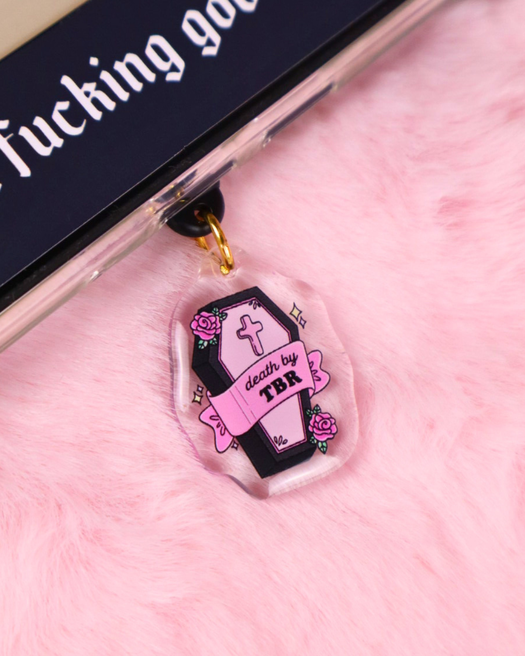 death by tbr, alt girls coffin shaped kindle decoration, goth cute pastel