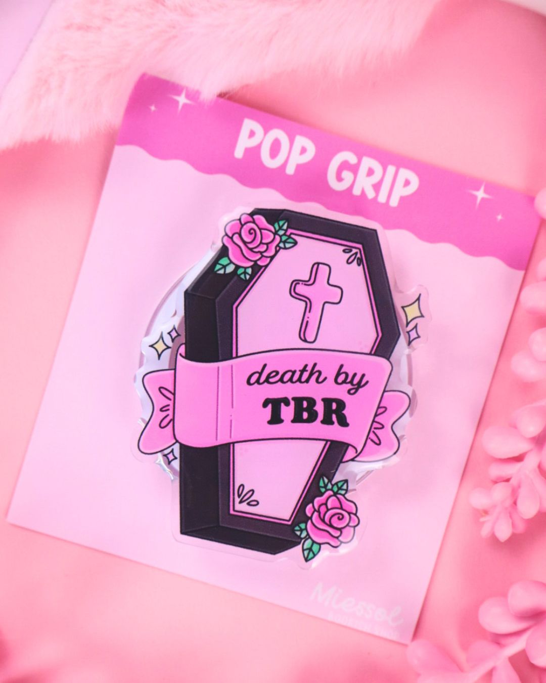 tbr coffin kindle kobo grip, dark romance, booktok, tbr, bookish gift, pop grip