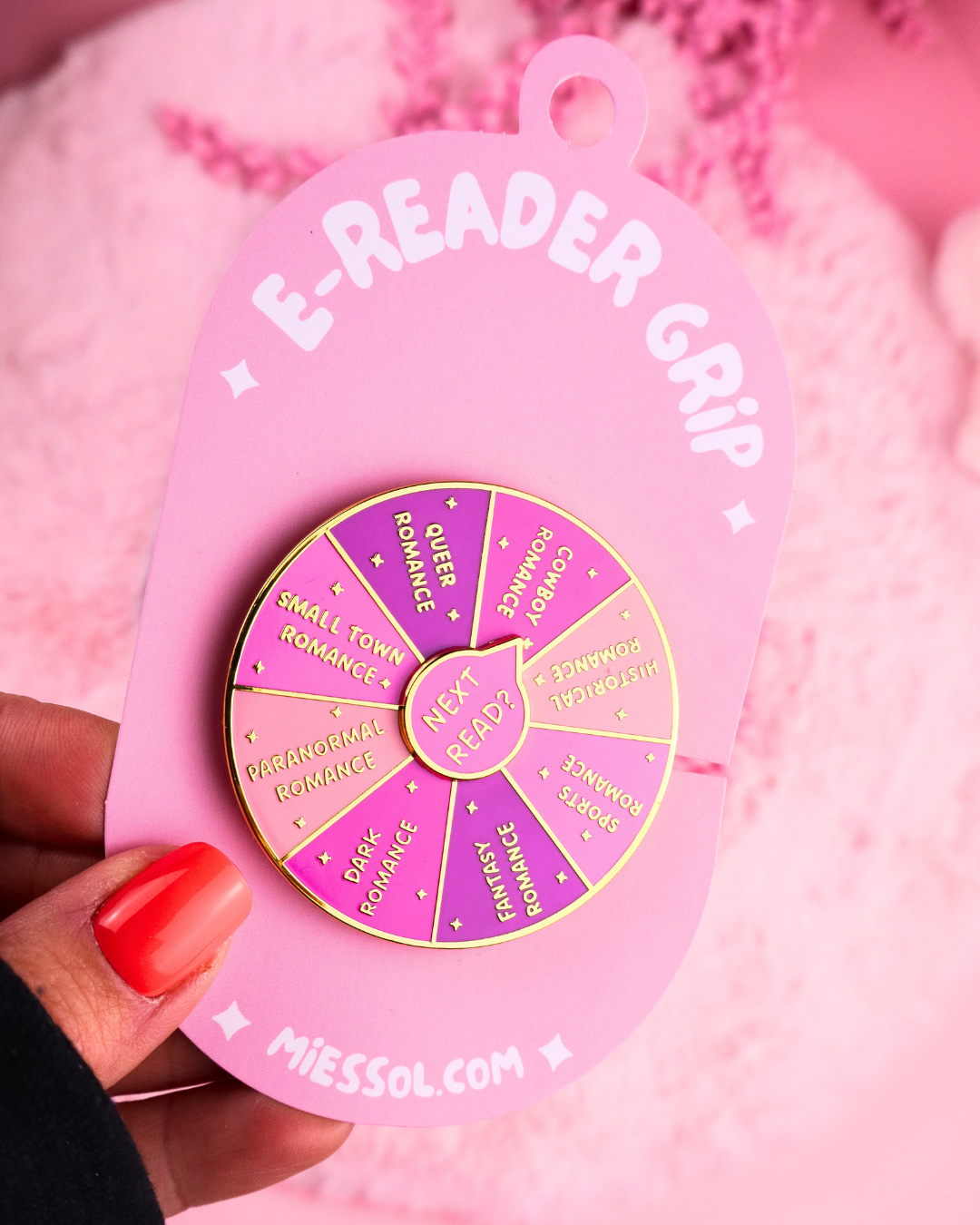 Magnetic Kindle Grip Wheel of Romance Books