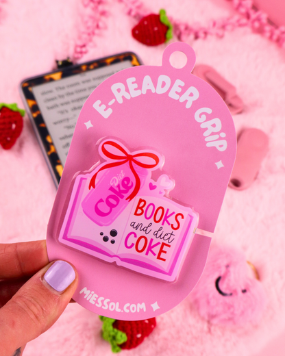 kindle grip Diet Coke and books, kindle accessories, kindle decoration, kobo grip, bookish merch, cute merch for book lovers, gift for readers, gift for book lovers, romance readers, dark romance