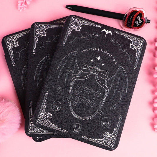 Black kindle case, good girl, dark romance theme