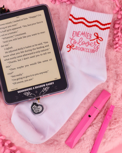 bookish socks enemies to lovers, cute bookish merch, booktok, romance readers, dark romance, romantasy books, book lover