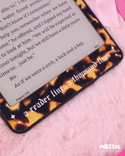 tortoise shell kindle skin, kobo skin, vinyl, booktok, bookstagram, ereader skin sticker, decoration for kindle, ereader accessories, e-reader decor. romance reader, gift for book lover, romantasy, dark romance