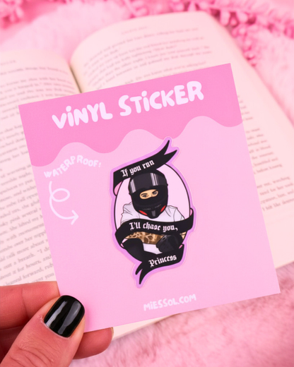biker romance sticker, if you run ill chase you, dark romance, book boyfriend, kindle sticker, kobo sticker, booktok