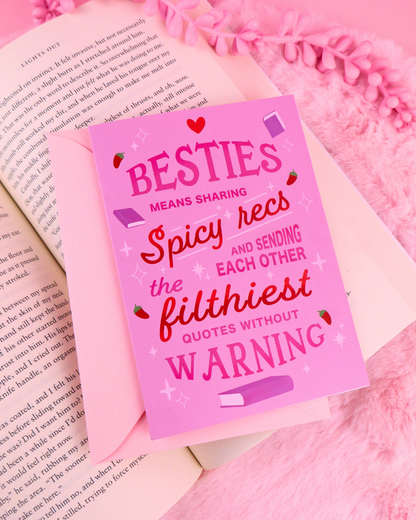 spicy books birthday card, booktok, spicy romance, smut reader birthday card, bookish greeting card, book boyfriend, smutty books