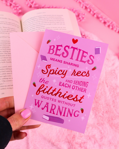 spicy books birthday card, booktok, spicy romance, smut reader birthday card, bookish greeting card, book boyfriend, smutty books