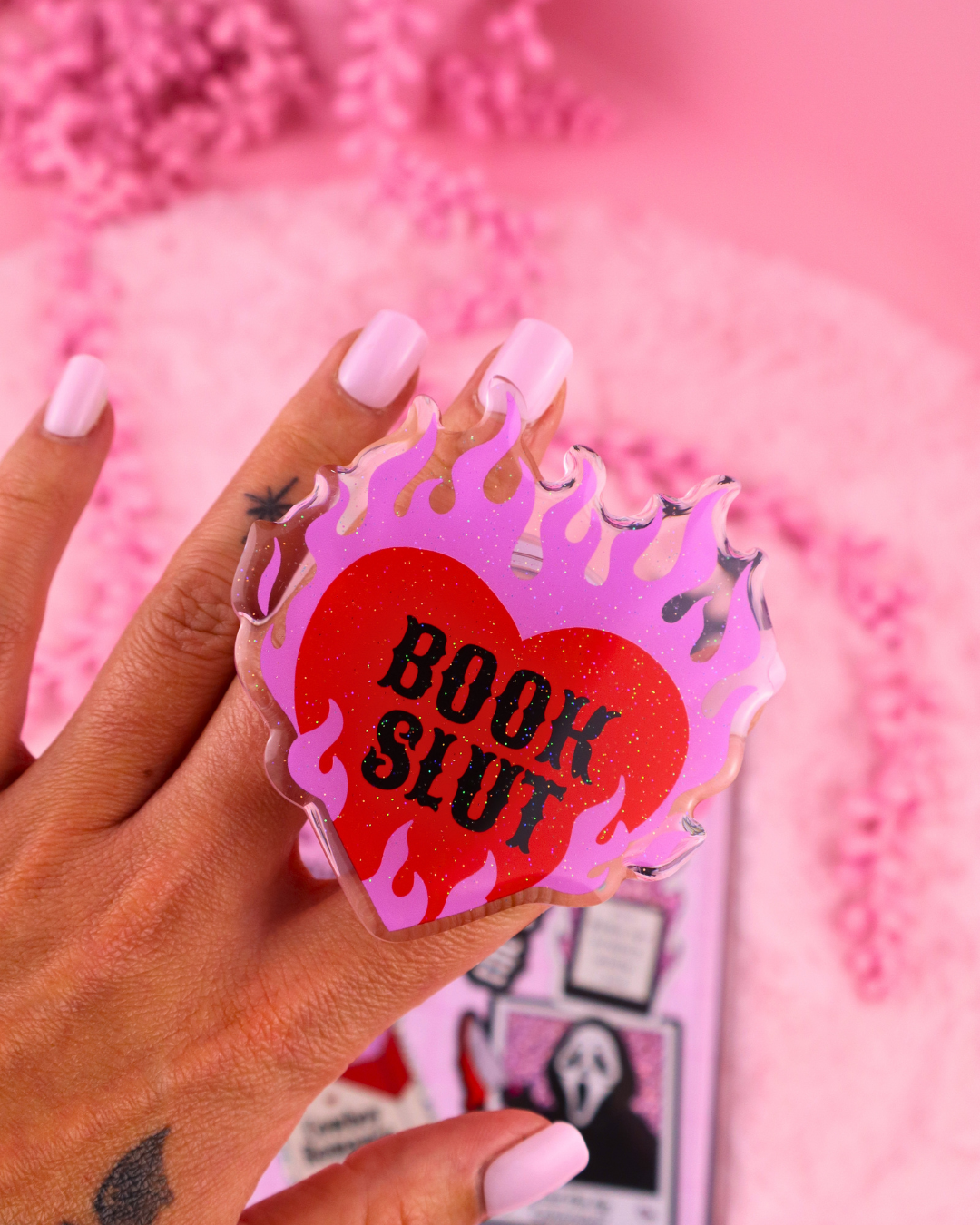 masked men kindle grip, bookish gift, cute phone grip, bookish merch, book lover gift, kindle and kobo grip, kindle accessories, villain lovers, enemies to lovers, booktok, dark romance, romantasy, e-reader accessories, kindle charm, bookish gift, ereader must haves, touch her and die