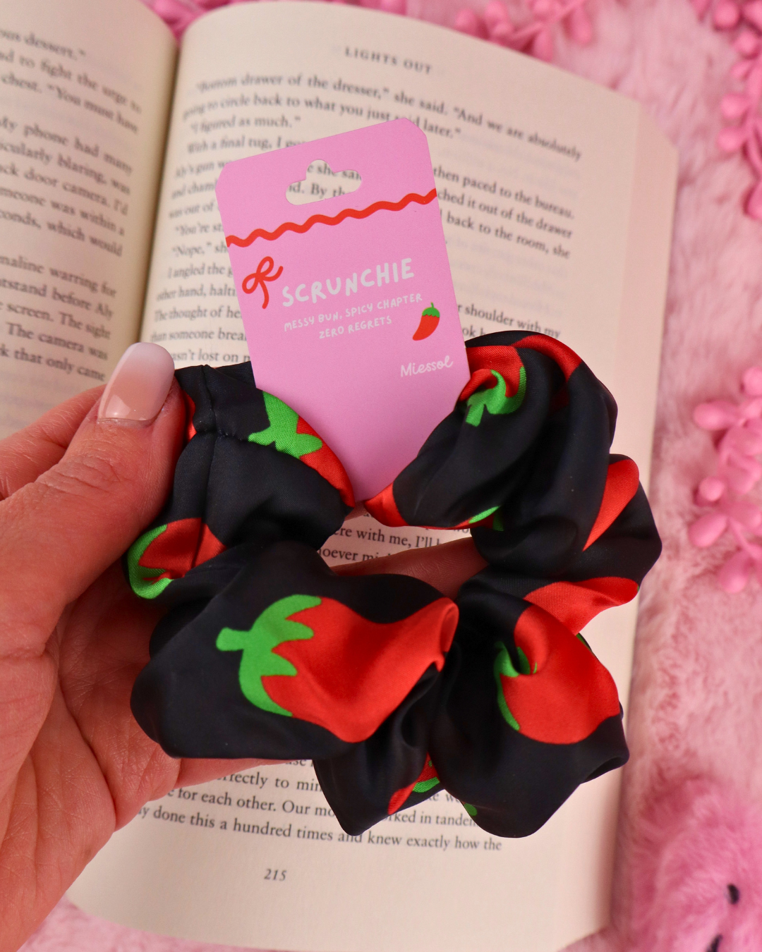 scrunchie for book lovers and readers of spicy books, smut reader, smutty books, hair accessories, good girl, romance books, romantasy, dark romance