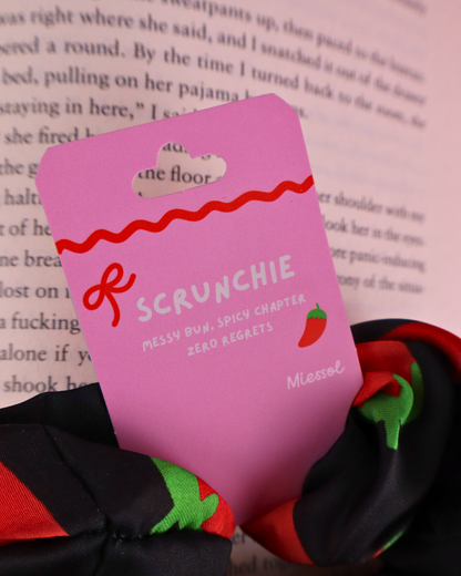 scrunchie for book lovers and readers of spicy books, smut reader, smutty books, hair accessories, good girl, romance books, romantasy, dark romance