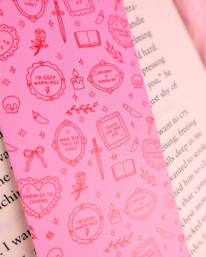 cute bookmark tropes, enemies to lovers, touch her and die, trigger warnings, grumpy vs sunshine, booktok, bookish gift, bookmark for booklovers, romance readers, spicy book lovers, steamy books, dark romance, romantasy