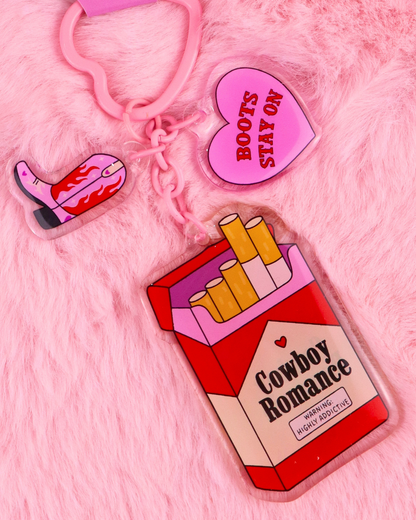 cowboy romance keychain, cowboy romance accessories, cowboy bookish keychain, western romance keychain, cowboy romance gift, cowboy romance reader, bookish keychain, romance reader gift, western bookish accessories, cowboy book lover, cowboy romance merch, pink heart keychain, book sleeve charm, book sleeve accessories, book bag charm, bookish bag charm, reader keychain, book lover accessories, romance book accessories, western romance accessories, cowboy book merch, bookish gifts for readers, romance reade