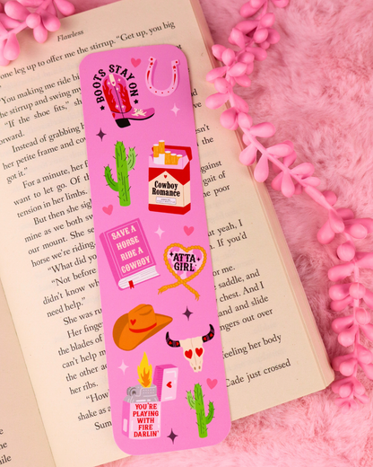 cowboy romance bookmark, boots, western, dark romance reader bookmark, masked men, ghost face mask, booktok, booktok gift, gift for book lover, dark romance books, the ritual, navessa allen, lights out, josh, bookish gifts