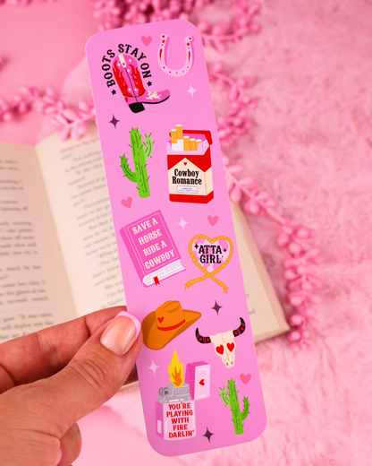cowboy romance bookmark, boots, western, dark romance reader bookmark, masked men, ghost face mask, booktok, booktok gift, gift for book lover, dark romance books, the ritual, navessa allen, lights out, josh, bookish gifts