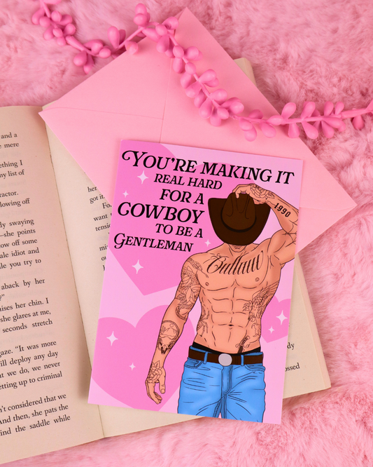 Cowboy romance birthday card, spicy books birthday card, booktok, spicy romance, smut reader birthday card, bookish greeting card, book boyfriend, smutty books