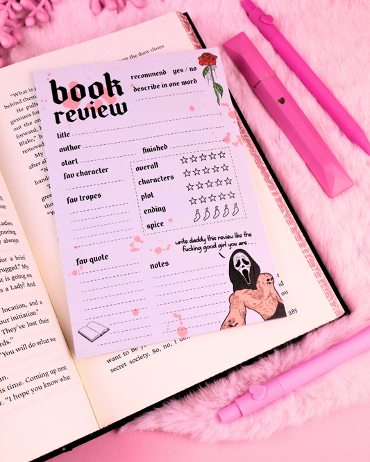 dark romance book review notepad, sticky notes, gift for readers, good girl, booktok, romance books, dark romance books