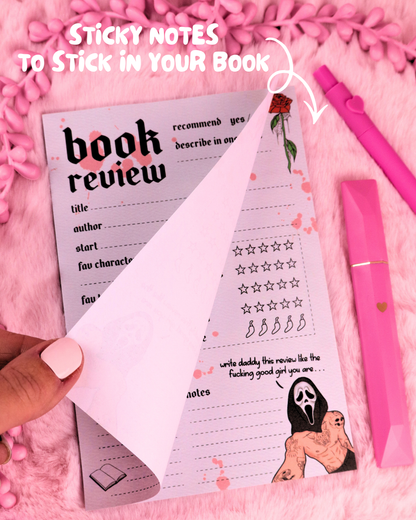 dark romance book review notepad, sticky notes, gift for readers, good girl, booktok, romance books, dark romance books
