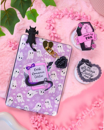shadow daddy book club, rhysand, xaden riorson, kingfisher, actor, fourth wing, quicksilver bookish merch kindle grip, romantasy readers, romantasy, acotar, Sarah j maas, accessories, kindle decor, cute gift for booklovers