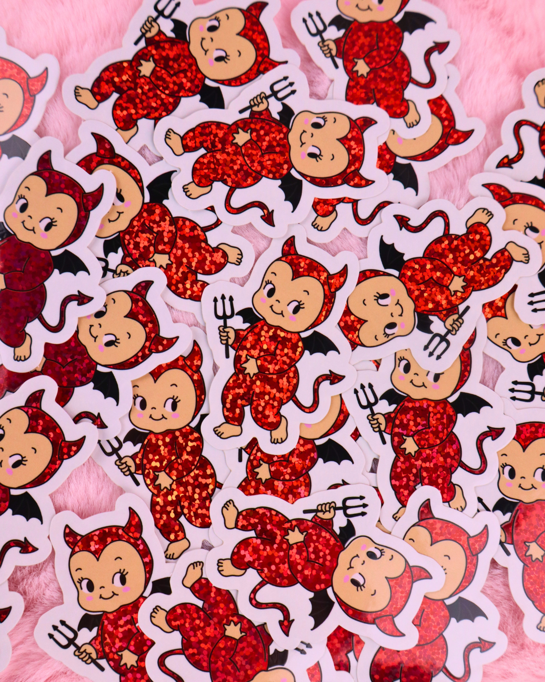 cute devil doll vinyl waterproof kindle sticker, bookish sticker, dark romance, romance readers, book lovers, glitter sticker for kobo, kindle clear case, kindle accessories, kindle decor