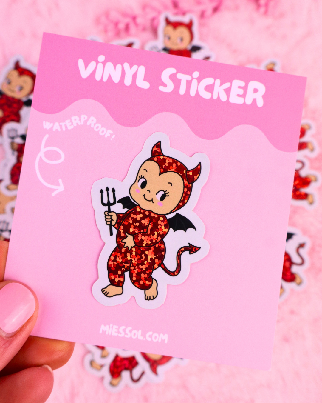 cute devil doll vinyl waterproof kindle sticker, bookish sticker, dark romance, romance readers, book lovers, glitter sticker for kobo, kindle clear case, kindle accessories, kindle decor