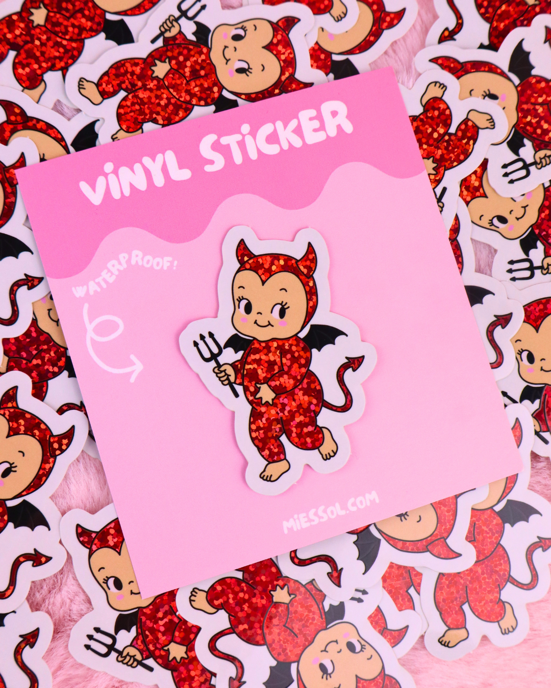 cute devil doll vinyl waterproof kindle sticker, bookish sticker, dark romance, romance readers, book lovers, glitter sticker for kobo, kindle clear case, kindle accessories, kindle decor