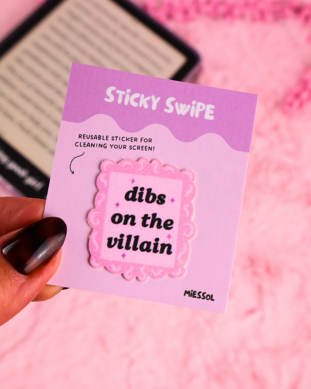 smut bunny sticky swipe, screen cleaner kindle, ereader, cute ereader accessories, kindle decor, kindle accessories, smut reader, romance reader, spicy book lover, bookish gift, cute bookish gift, unique gift for readers, dark romance, romantasy, bookish aesthetics, kindle sticker, bookish stickers, insert kobo, re-usable sticker