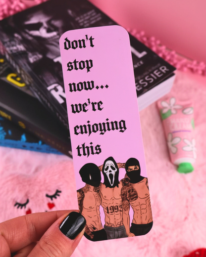 dark romance reader bookmark, masked men, ghost face mask, booktok, booktok gift, gift for book lover, dark romance books, the ritual, navessa allen, lights out, josh, bookish gifts