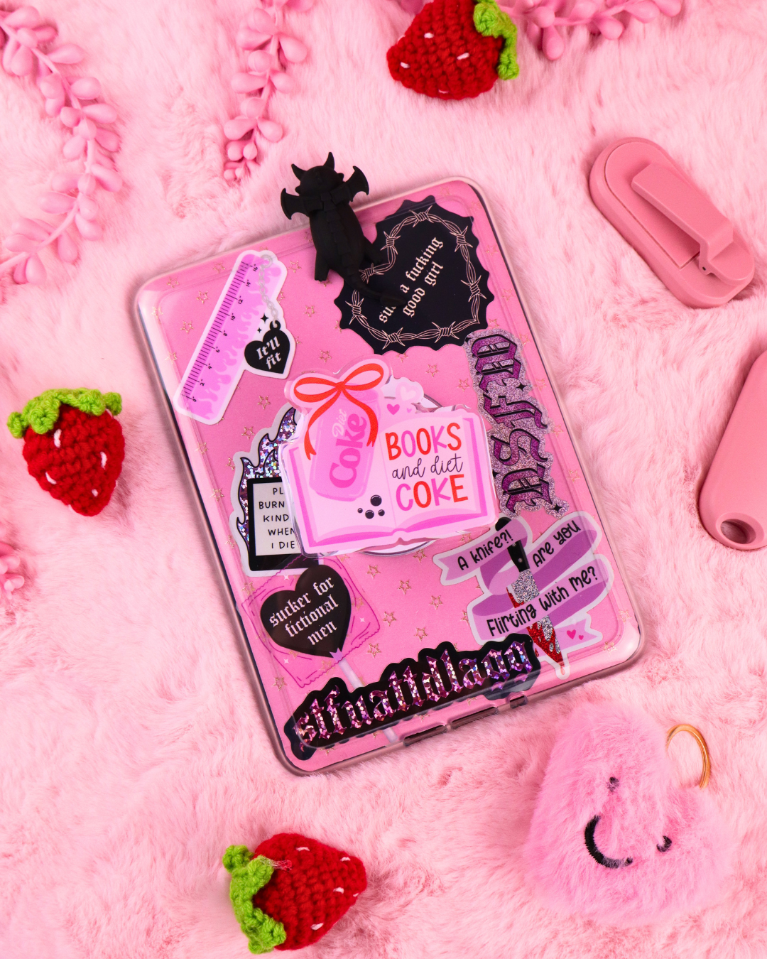 kindle grip Diet Coke and books, kindle accessories, kindle decoration, kobo grip, bookish merch, cute merch for book lovers, gift for readers, gift for book lovers, romance readers, dark romance