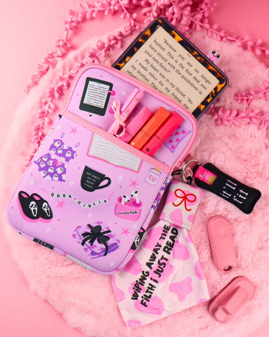 kindle sleeve, booktok gift, bookish gift for readers, dark romance merch, romantasy gift, booktok, bookstagram, kindle pouch, kindle sleeve, kobo sleeve, kobo case