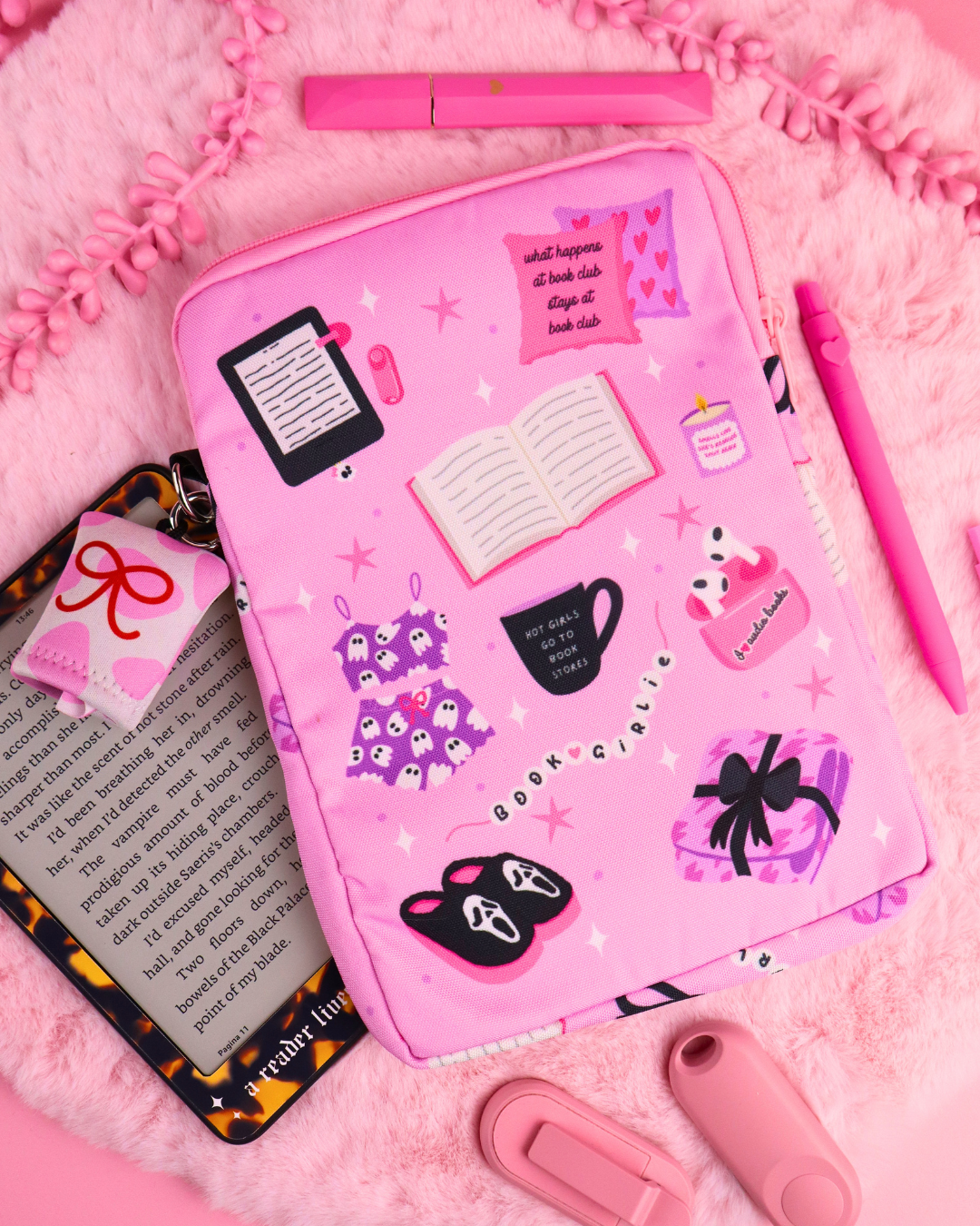 kindle sleeve, booktok gift, bookish gift for readers, dark romance merch, romantasy gift, booktok, bookstagram, kindle pouch, kindle sleeve, kobo sleeve, kobo case, e-reader sleeve for romance readers, cute gift