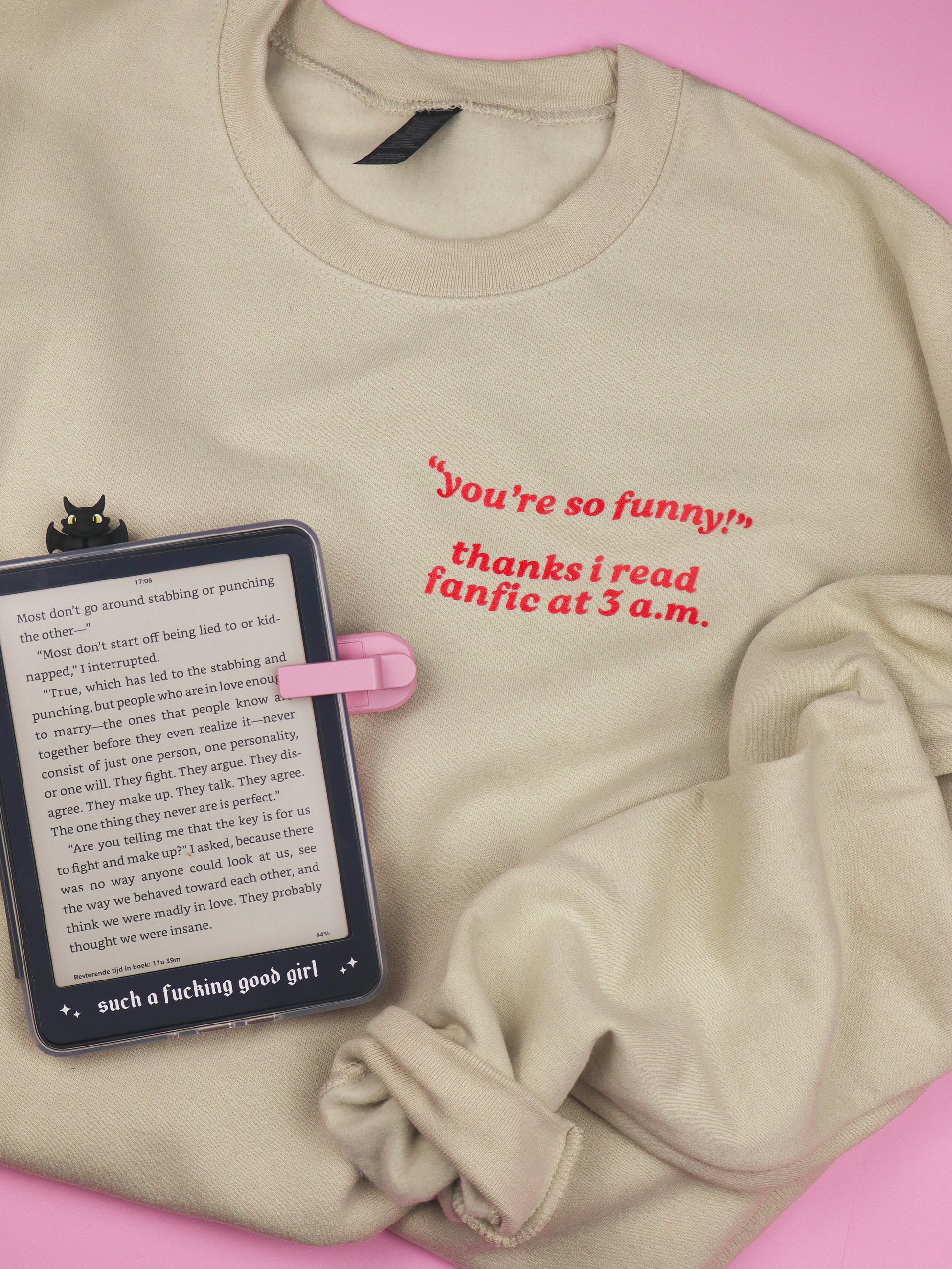 fanfic reader, ao3 reader sweatshirt, late night reader, booktok, bookish merch, funny book lover crewneck, romance reader, romantasy, dark romance, 