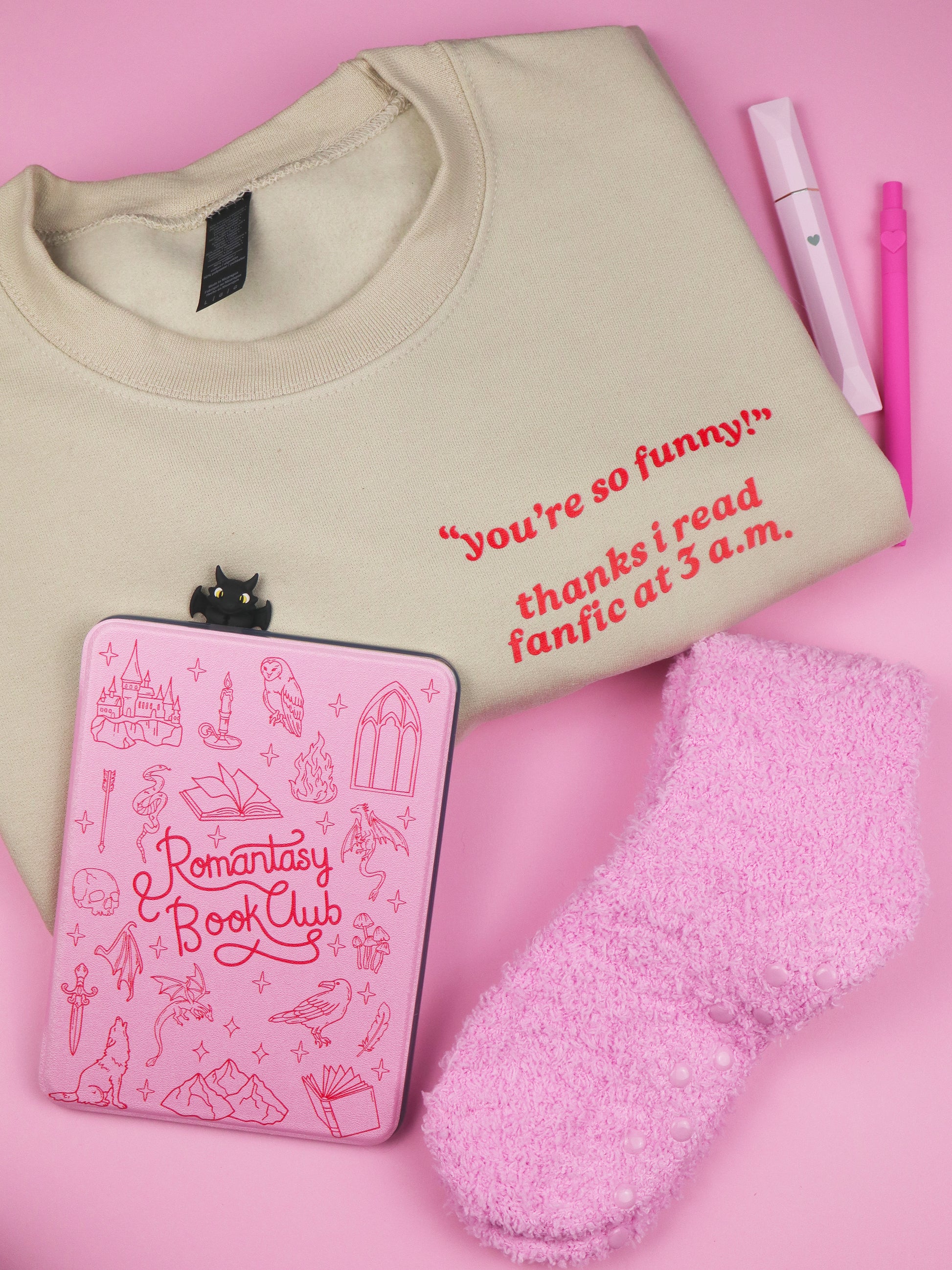 fanfic reader, ao3 reader sweatshirt, late night reader, booktok, bookish merch, funny book lover crewneck, romance reader, romantasy, dark romance, 