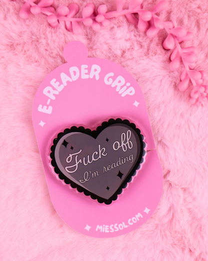 Fuck Off I’m Reading magnetic pop grip for book lovers, a funny bookish accessory for phones, Kindles and e-readers.