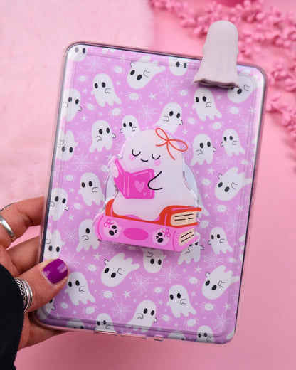 cute kindle and kobo grip for book lovers, booktok, bookstagram, e-reader grip, ghost pop grip, cute bookish gift, kindle decoration, kindle accessories