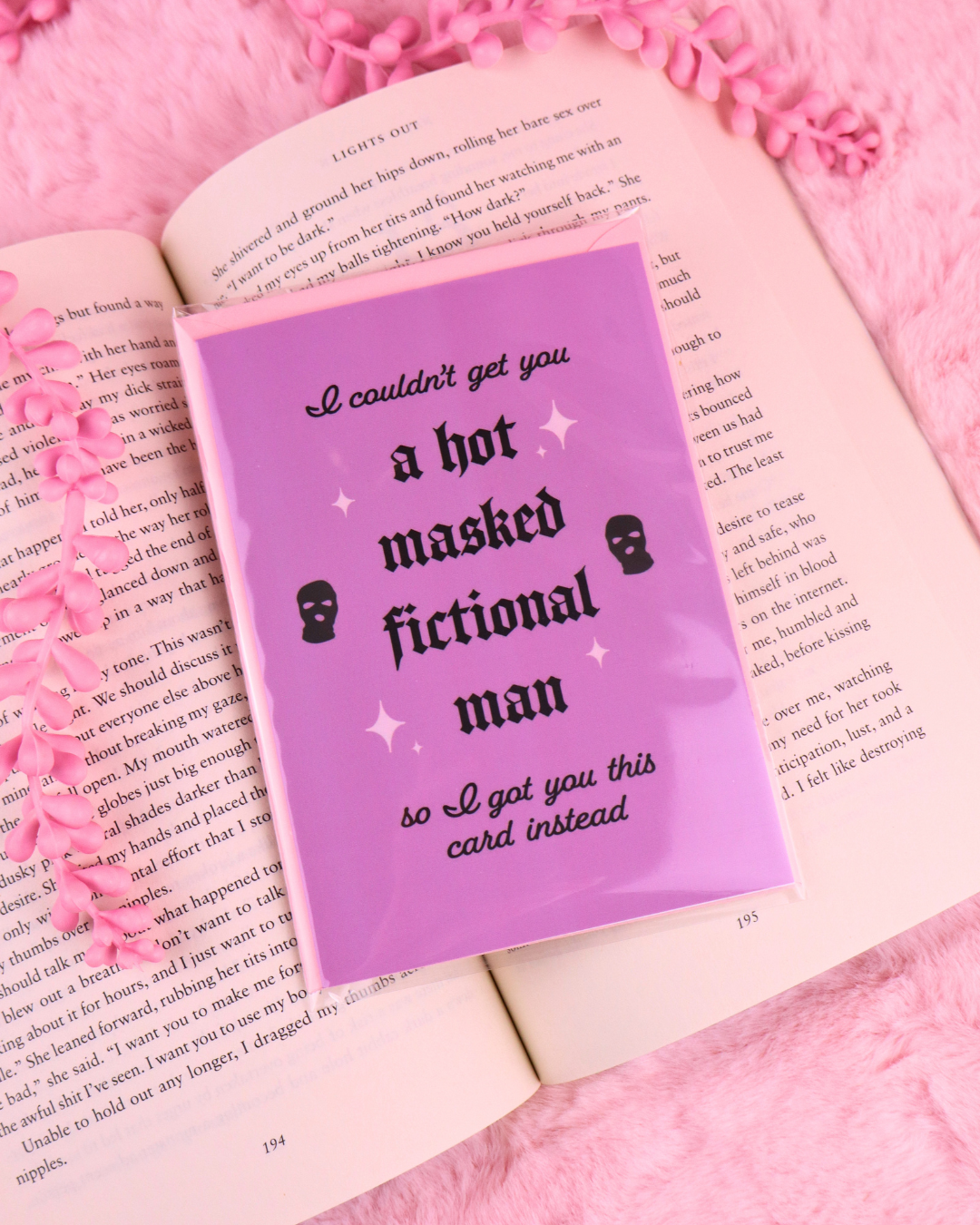 hot masked fictional men greeting card, spicy book readers, book lovers, bookish gift, bookish greeting card, booktok gift, bookish merch, dark romance, romantasy gift