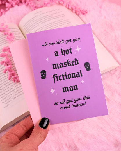 hot masked fictional men greeting card, spicy book readers, book lovers, bookish gift, bookish greeting card, booktok gift, bookish merch, dark romance, romantasy gift