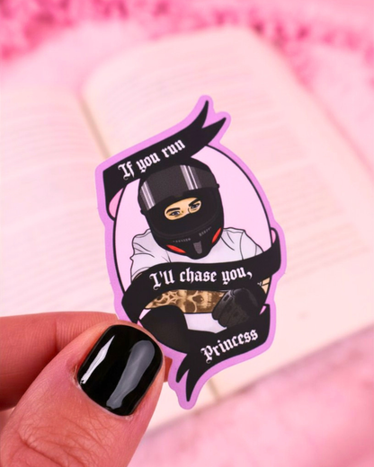biker romance sticker, if you run ill chase you, dark romance, book boyfriend, kindle sticker, kobo sticker, booktok