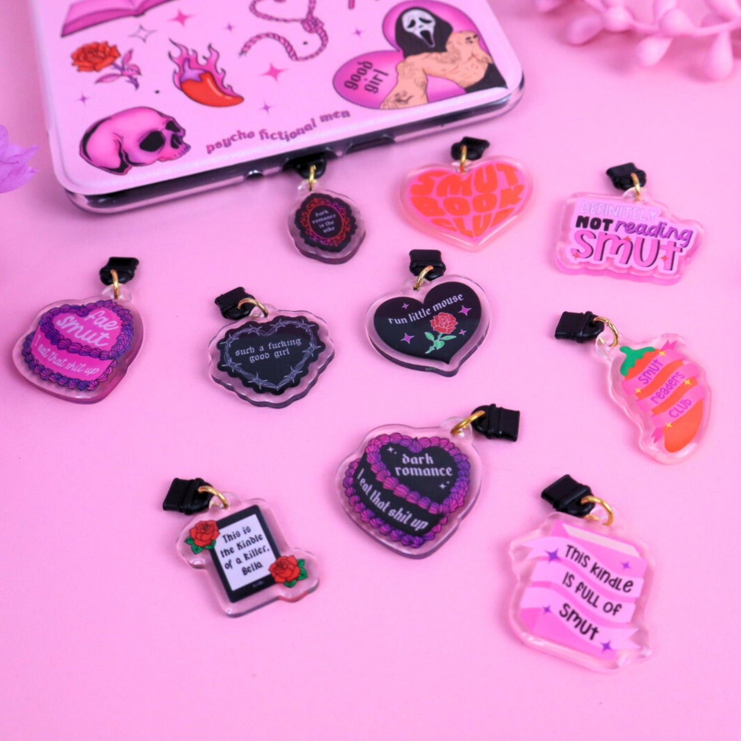 kindle, kobo and usb charms for readers of spicy books