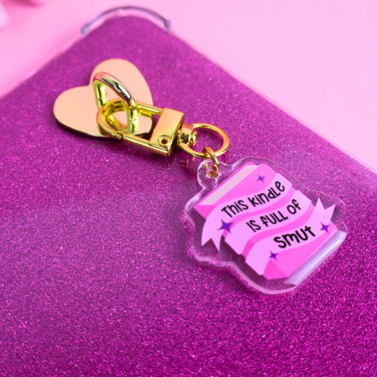 kindle full of smut charm pink gold