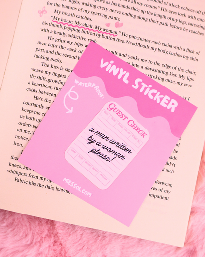 men written by women sticker, kindle sticker, booktok, romance readers, fictional men, book lover, dark romance, romantasy