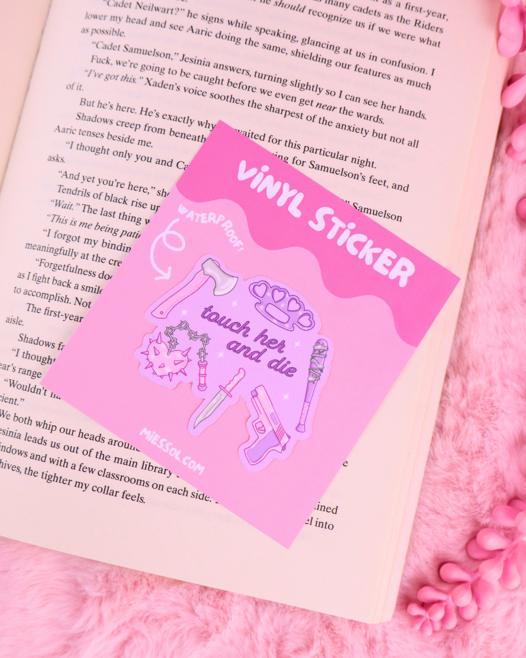 touch her and die sticker kindle clear case, booktok, bookish sticker, bookish gift, merch, booktok, bookstagram, book lover, romance reader, dark romance, trope sticker
