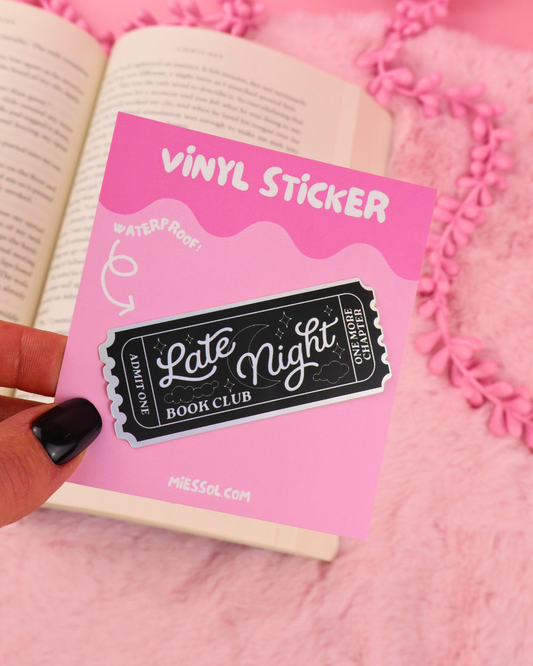 late night book club, midnight readers, booktok, kindle sticker, kobo, bookish gift, bookish sticker, romance readers, spicy book lover, smut reader