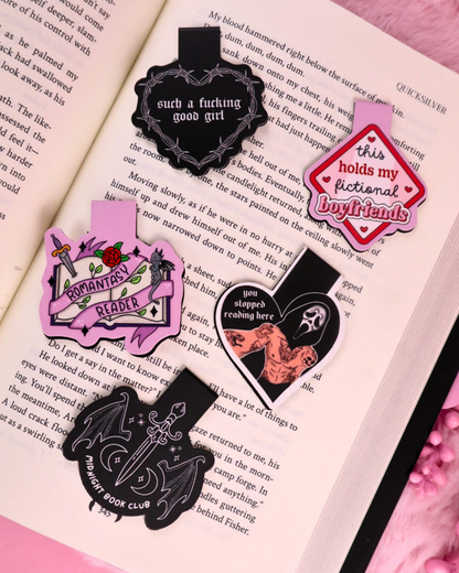 magnetic bookmarks for romance and romantasy readers, spicy book lovers, booktok, dark romance