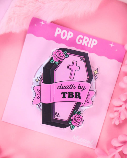 tbr coffin kindle kobo grip, dark romance, booktok, tbr, bookish gift, pop grip