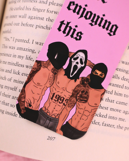 dark romance reader bookmark, masked men, ghost face mask, booktok, booktok gift, gift for book lover, dark romance books, the ritual, navessa allen, lights out, josh, bookish gifts