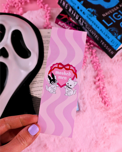 dark romance reader bookmark, masked men, ghost face mask, booktok, booktok gift, gift for book lover, dark romance books, the ritual, navessa allen, lights out, josh, bookish gifts