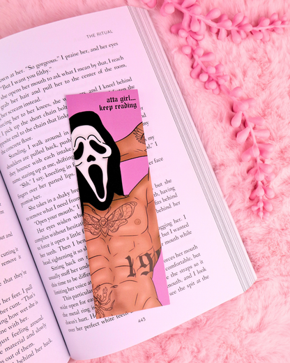 dark romance reader bookmark, masked men, ghost face mask, booktok, booktok gift, gift for book lover, dark romance books, the ritual, navessa allen, lights out, josh, bookish gifts