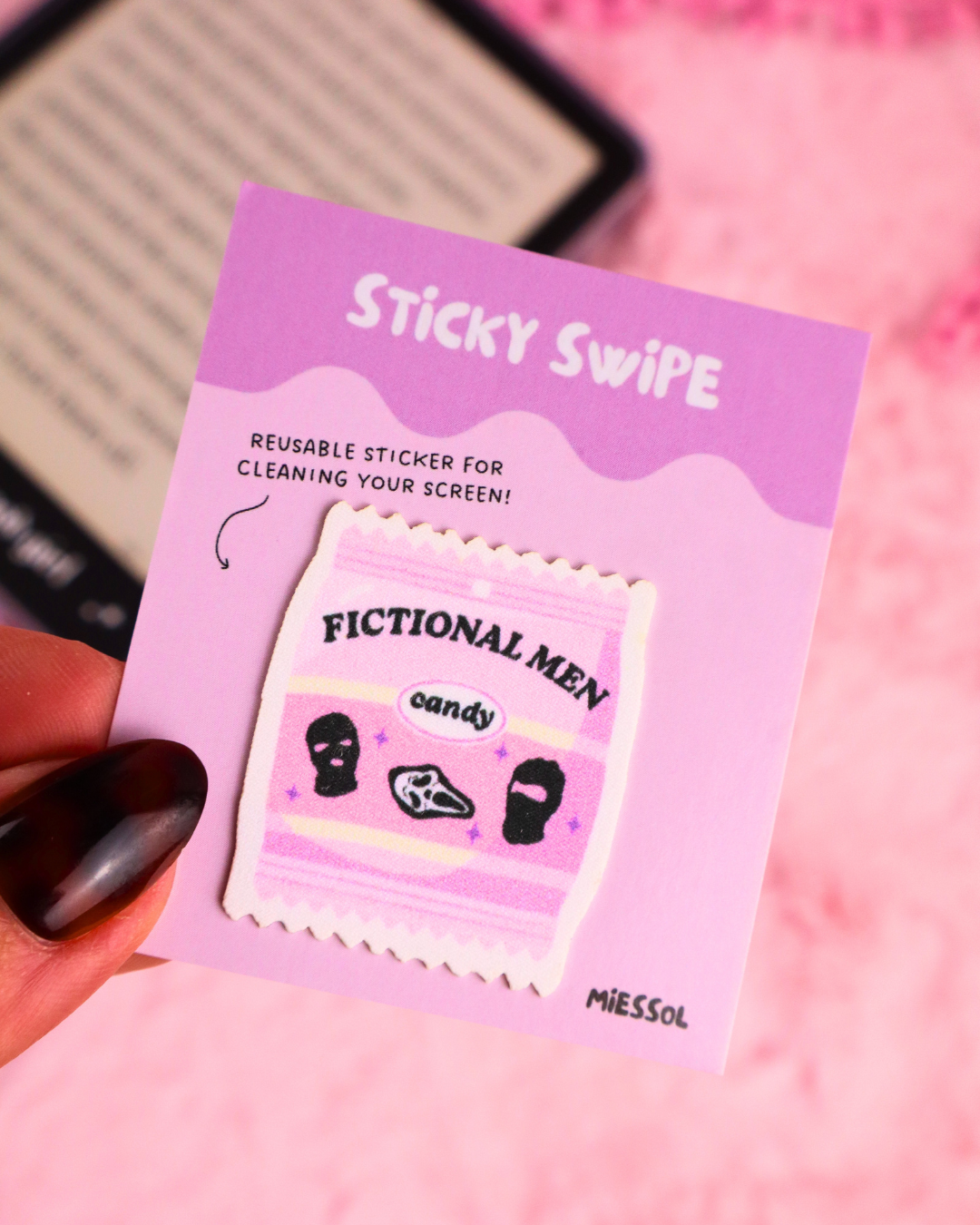 smut masked men sticky swipe, screen cleaner kindle, ereader, cute ereader accessories, kindle decor, kindle accessories, smut reader, romance reader, spicy book lover, bookish gift, cute bookish gift, unique gift for readers, dark romance, romantasy, bookish aesthetics, kindle sticker, bookish stickers, insert kobo, re-usable sticker