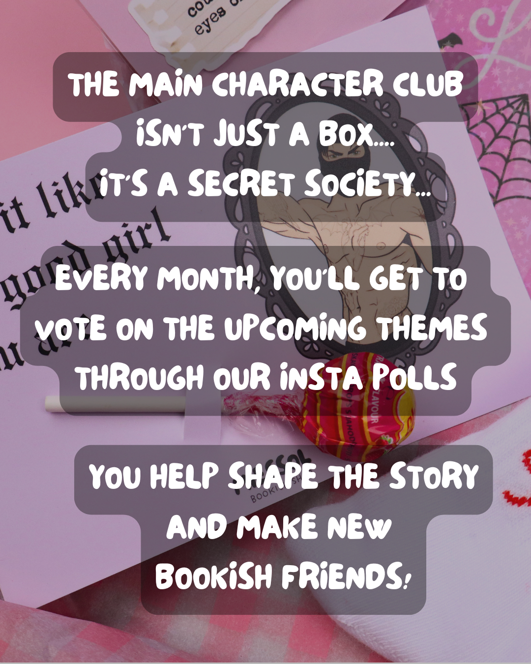 monthly e-reader subscription box for kindle and kobo, kindle accessories, kobo charm, grip, decorating, romance reader, booktok, bookstagram, bookish, bookish gift, kindle insert, book lovers, dark romance