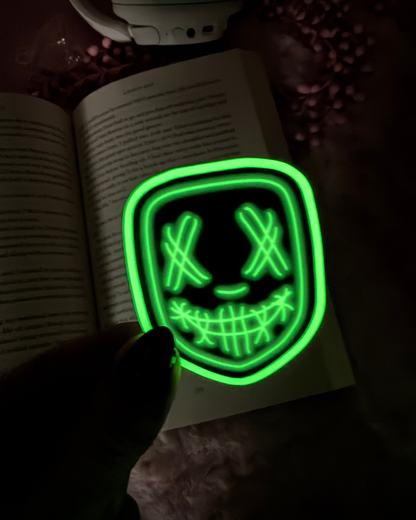neon glow in the dark masked men, dark romance books, dark romance readers, masktok, neon masked men, booktok sticker, bookish gift, book lover, unhinged books, vinyl kindle sticker